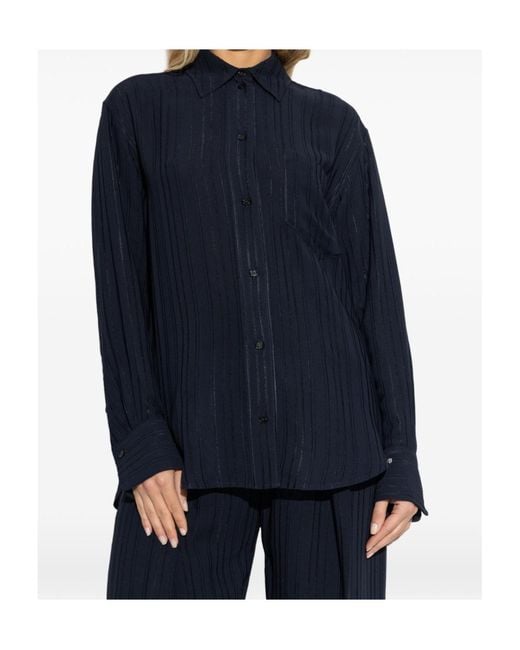 Victoria Beckham Blue Long-Sleeved Shirt