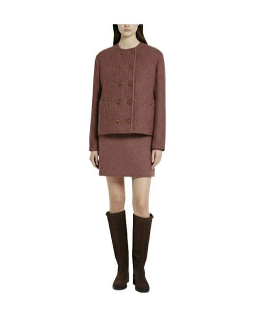 Blazé Milano Red Coci Wool Mini Skirt