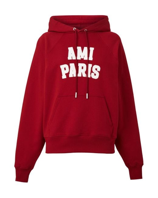 AMI Red Print Hooded Sweatshirt