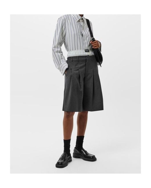 MARINE SERRE Gray Tailored Shorts