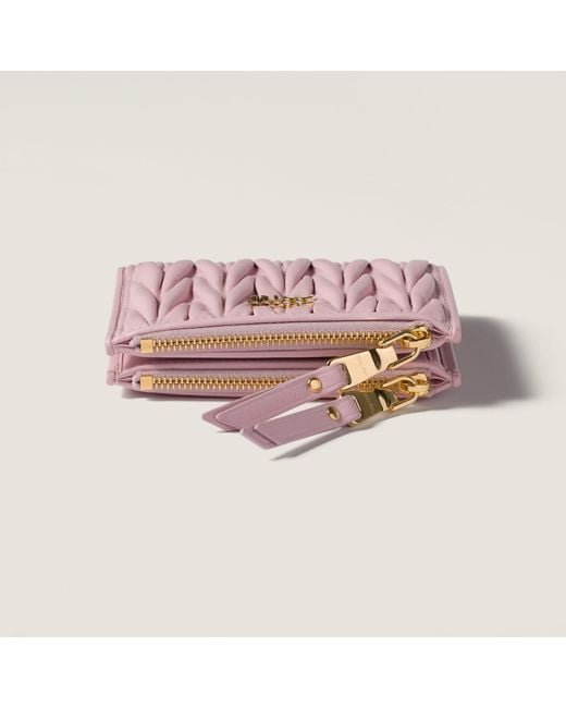 Miu Miu Pink Matelassé Nappa Leather Small Wallet
