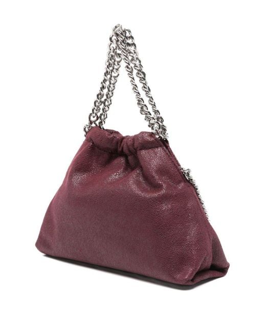 Stella McCartney Purple Mini Falabella Chain-Trimmed Drawstring Tote Bag