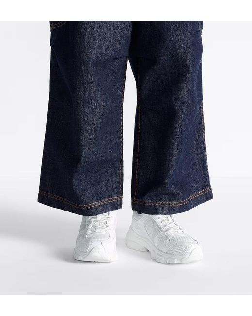Dior White Chrono Lace-Up Sneakers