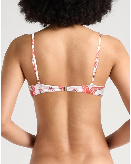 Farm Rio Red Printed Bikini Top
