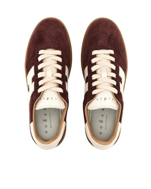 Hogan Brown Side H Patch Sneakers