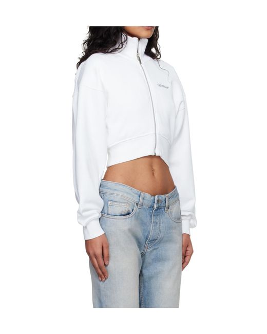 Off-White c/o Virgil Abloh White Arrow Glowing Flower Cropped Jacket