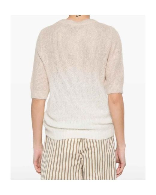 Fabiana Filippi White Crew Neck Knitted Sweater