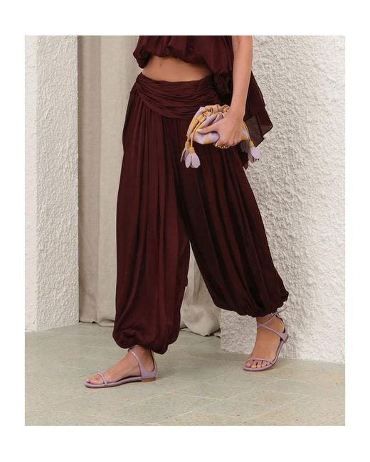Zimmermann Purple Luna Draped Harem Pants