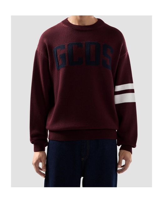 Gcds Purple Logo Regular Jumper for men