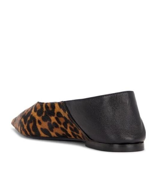 Saint Laurent Brown All-Over Patterned Pointed Toe Flat Shoes