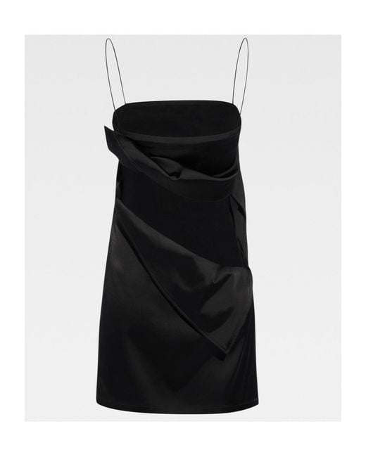 Jacquemus Black La Robe Elica Cutout Mini Dress