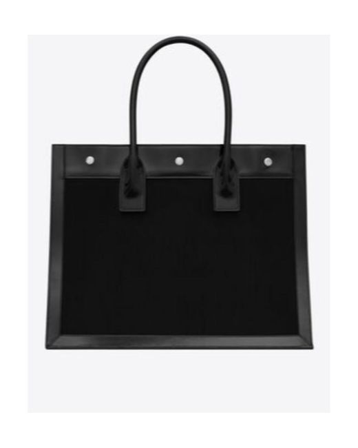 Saint Laurent Black Rive Gauche Small Tote Bag