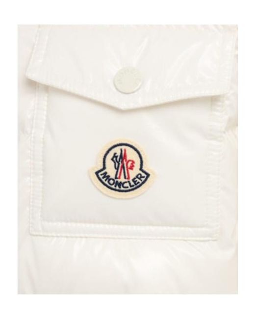 Moncler White Andro Nylon Hooded Down Jacket
