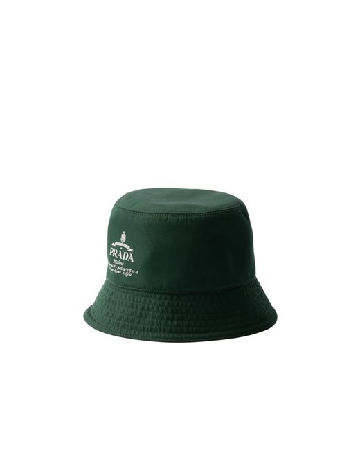 Prada Green Technical Cotton Bucket Hat for men