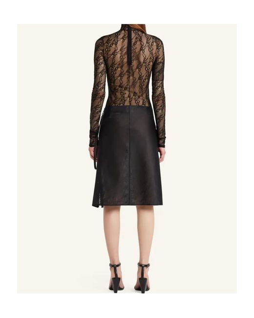 Courreges Black Courrèges Lace Mockneck Top