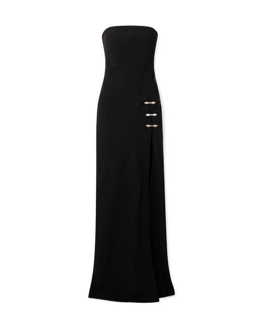 Saloni Black Embellished Crepe Gown