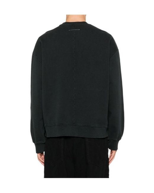 MM6 by Maison Margiela Black Ripped Sweatshirt for men