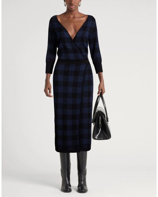 DIESEL Blue Slim-Fit Plaid Knit Dress