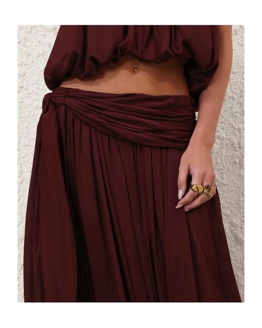 Zimmermann Purple Luna Draped Harem Pants