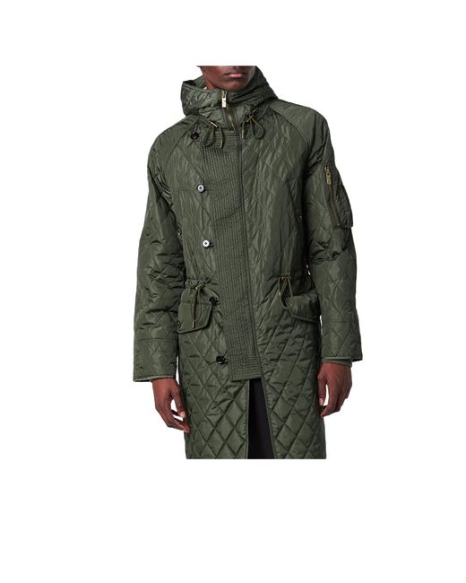 Burberry Green Parka Coat for men