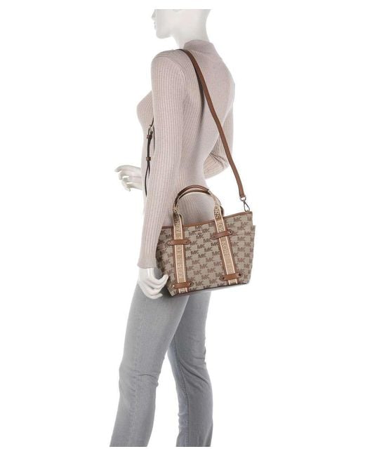 Michael Kors White Maeve Monogram-Pattern Handbag