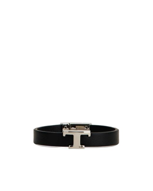 Tod's White Timeless Logo Plaque Bracelet for men