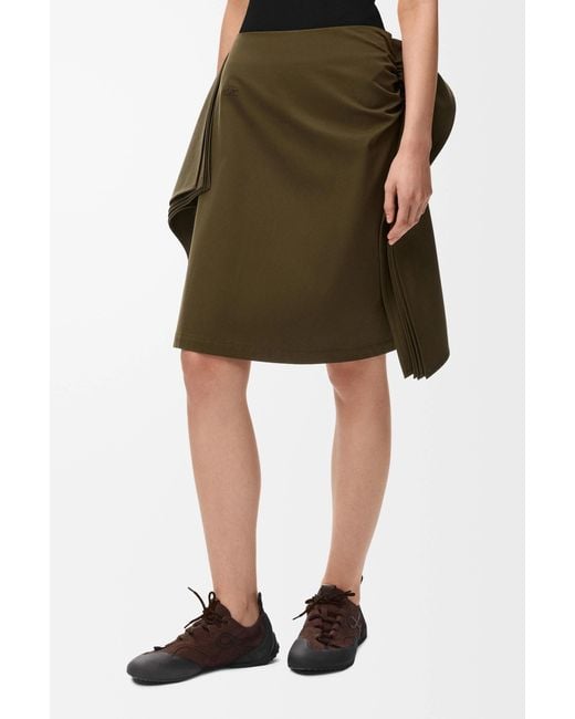 Loewe Green Draped Mini Skirt