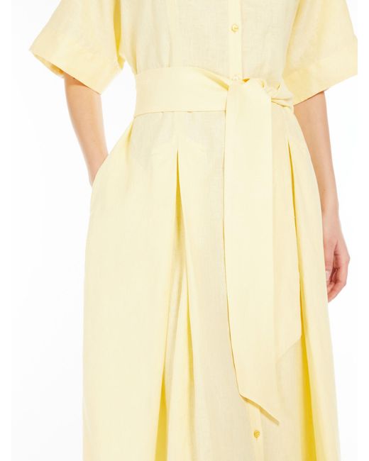 Weekend by Maxmara Yellow Assenzi 1234 V-Neck Dress