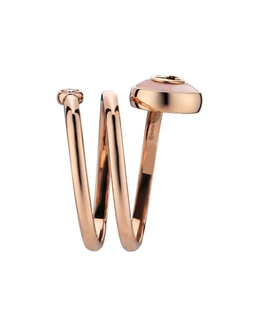 Gucci Pink Interlocking 18K Spiral Ring