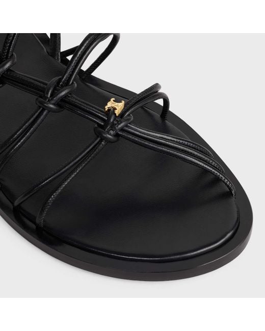 Céline Black Knots Triomphe Flat Sandal