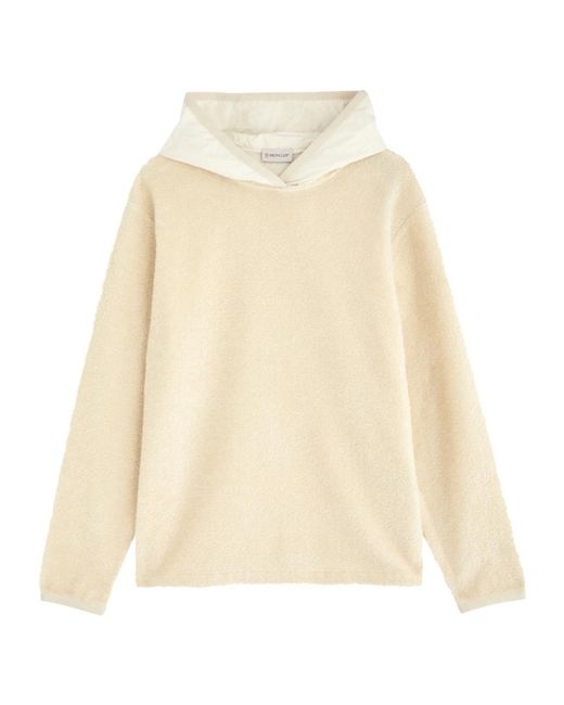 Moncler Natural Logo Hooded Faux Fur Sweatshirt