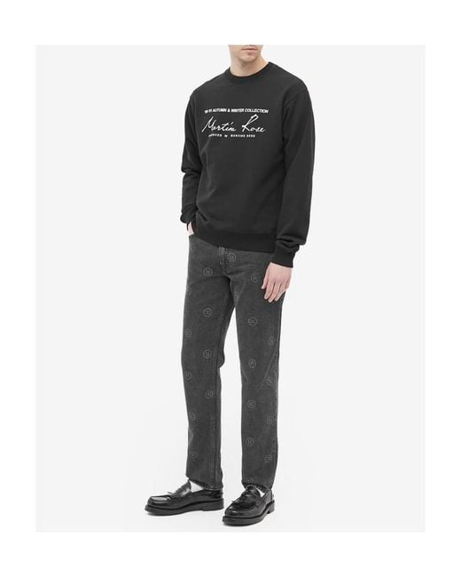 Martine Rose Black Logo-Print Cotton Sweatshirt for men