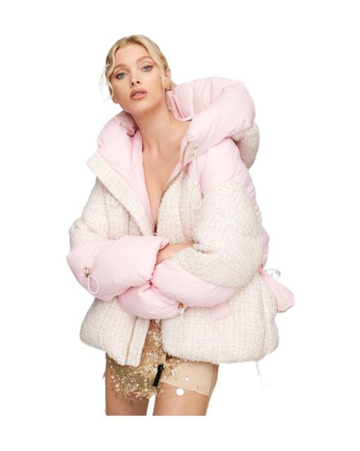 Nicole Benisti Pink Long-Sleeved Hooded Down Jacket