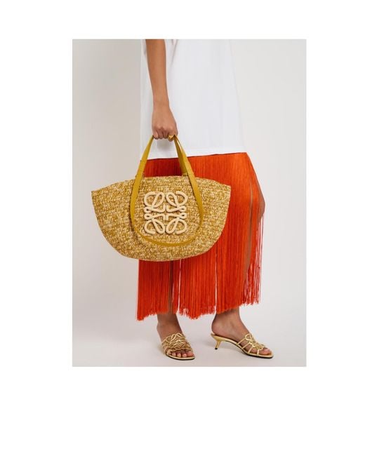Loewe Metallic X Paula S Ibiza Eclipse Melange Medium Raffia Bag