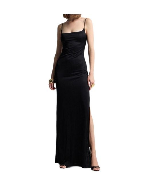 DSquared² Black Draped Front Strap Dress