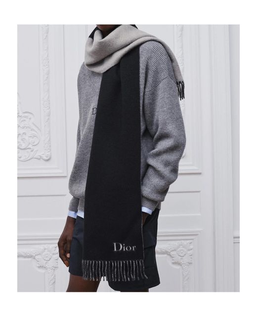 Dior Black Double-Sided Scarf for men