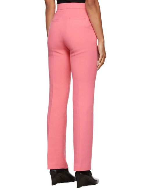 REMAIN Birger Pink High-Waist Casual Straight Pants