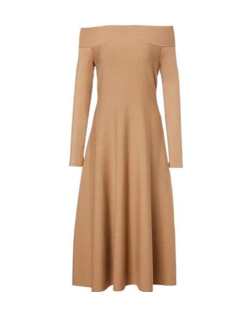Ralph Lauren Natural Abrillong Cashmere-Blend Midi Dress