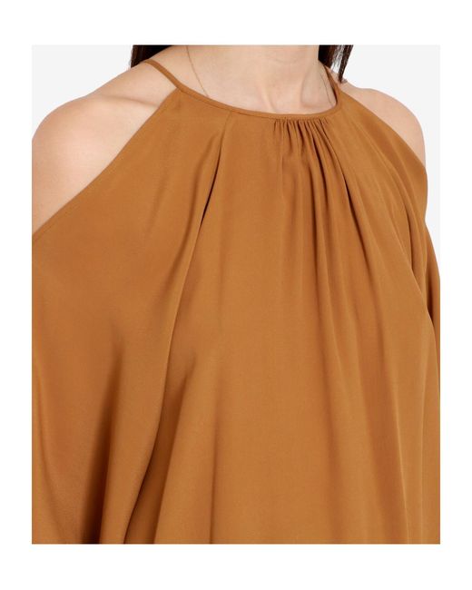 Semicouture Brown Cutout Design Blouse