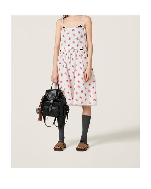 Miu Miu Pink Slubbed Poplin Dress