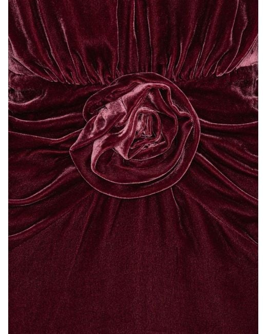 ROTATE BIRGER CHRISTENSEN Red Silk Velvet Mini Dress