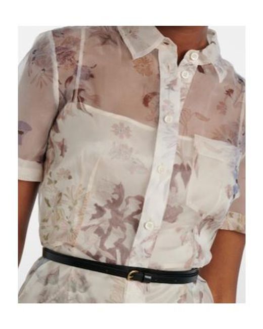 Altuzarra White Kiera Floral Silk Midi Dress