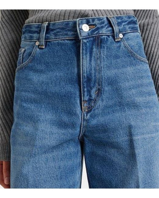 Victoria Beckham Blue High-Rise Wide-Leg Jeans
