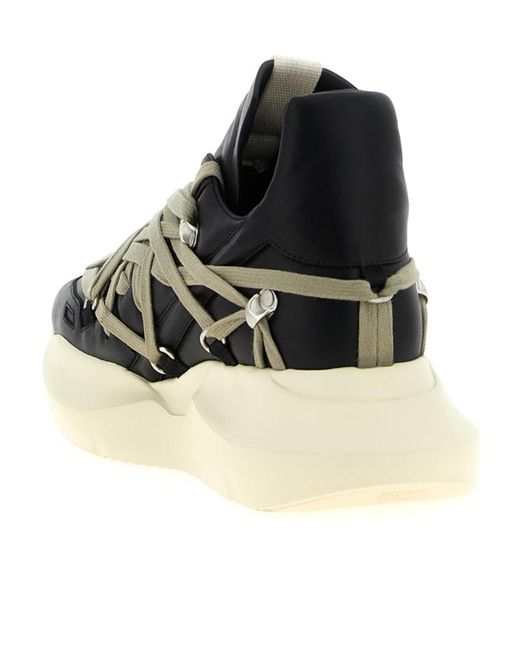 Rick Owens Black Megalace Geth Runner Lace-Up Sneakers for men