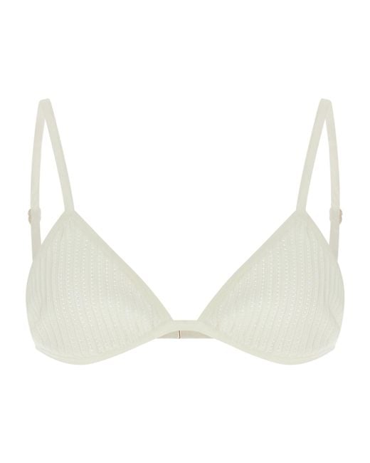 Elisabetta Franchi White Sheer Textured Bra Polo Shirt