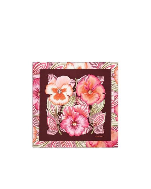 Ferragamo Pink Ferragamo Eyewear Floral Print Scarf