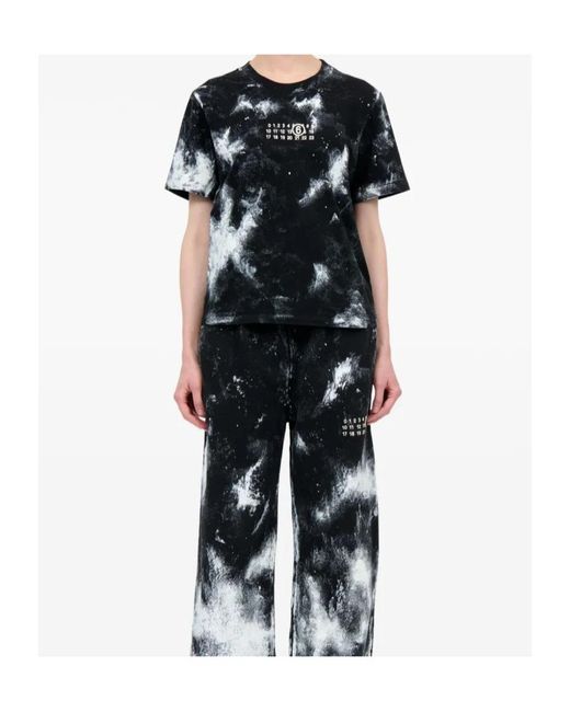 MM6 by Maison Margiela Black Logo Printed T-Shirt