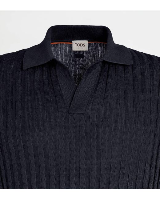 Tod's Blue V-Neck Knit T-Shirt for men