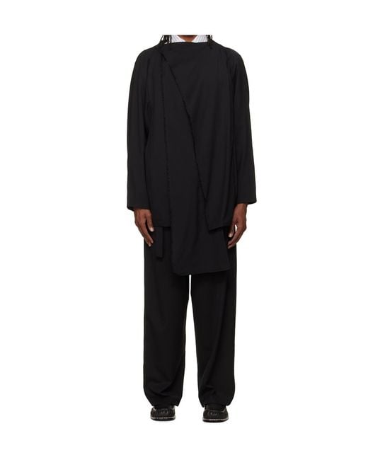 Kiko Kostadinov Black Draped-Detail Blazer for men