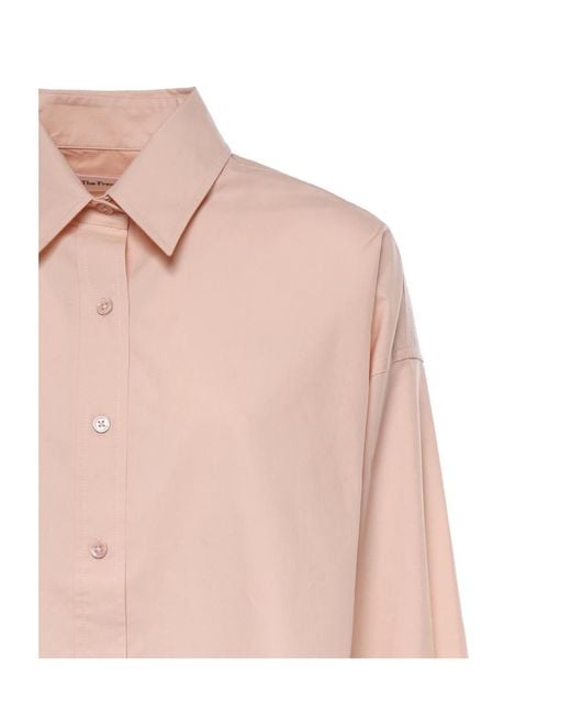 Frankie Shop Pink Arlene Dropped-Shoulder Button-Up Shirt